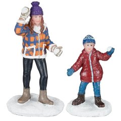 Luville - Snowball Fight Woman and Child - Set van 2 - Nu Voorverkoop