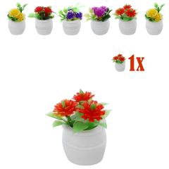 Miniatuurplantje Oranje Bloemen in Bloempot - 2.8cm