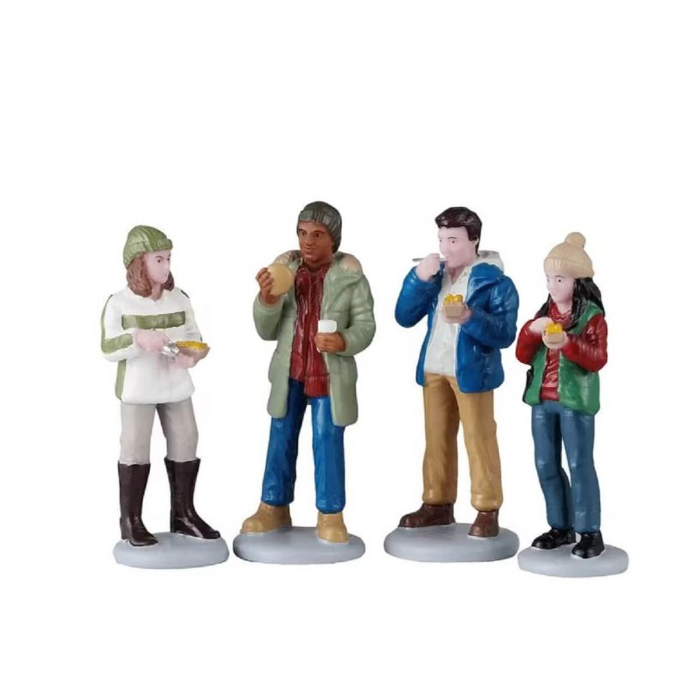 Lemax - Food Truck Patrons - Set van 4 - Nu Voorverkoop -   - Resin -  0728162525307