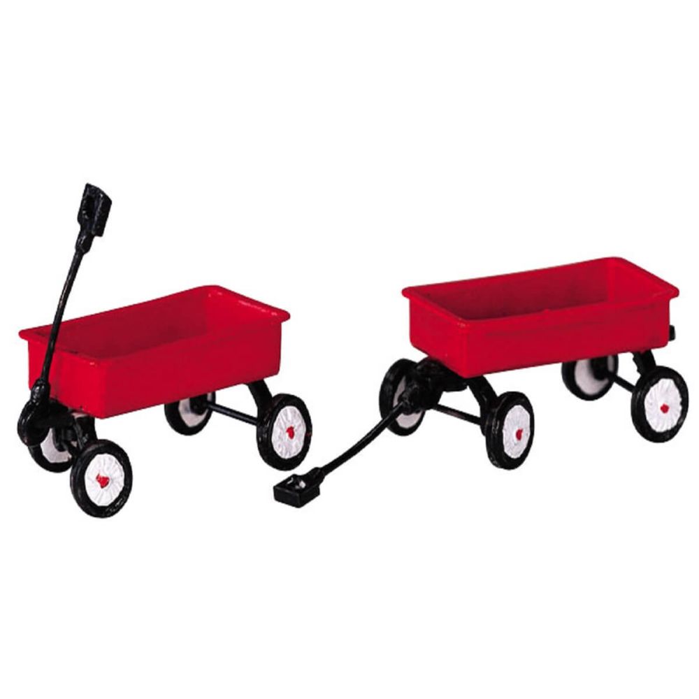 Lemax - Red Wagons - Set van 2