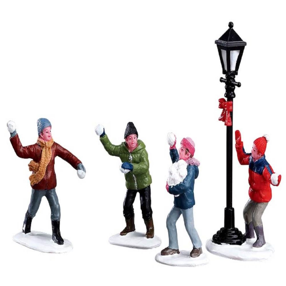 Lemax - Snowball Fight - Set van 4 - Nu Voorverkoop -   - Polyresin -  0728162321336