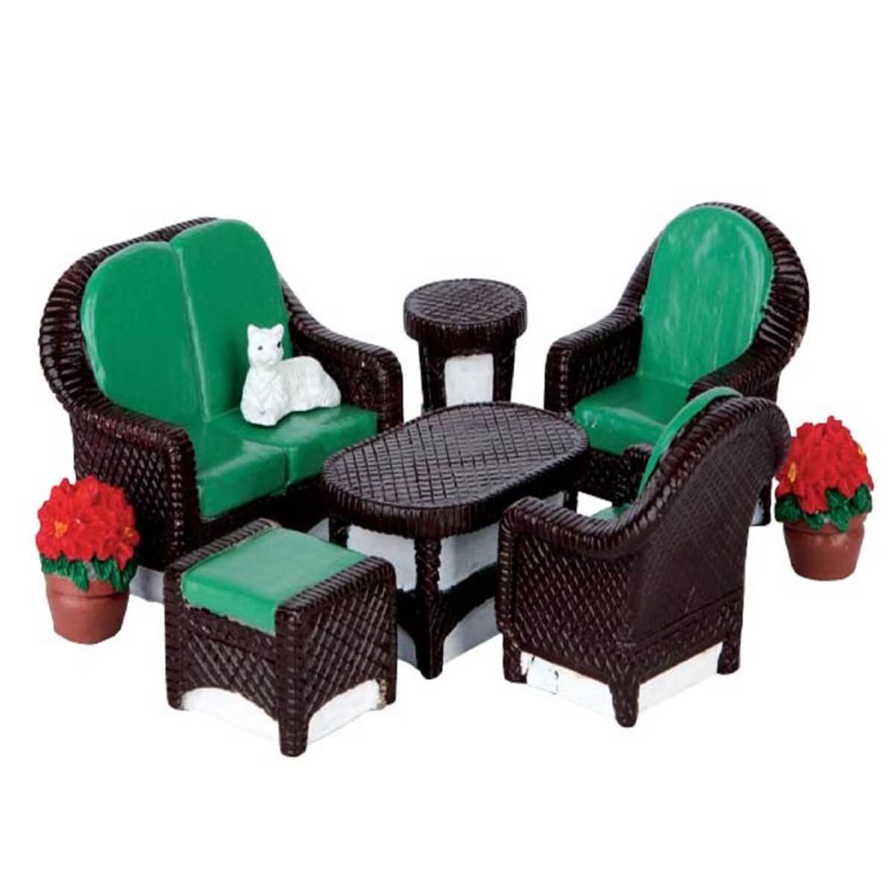 Lemax - Wicker Lawn Set - Set van 8