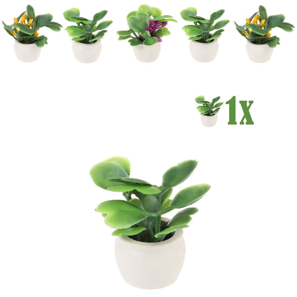 Mini Vetplantje in Bloempot - 2.7cm -   - Resin + PVC -