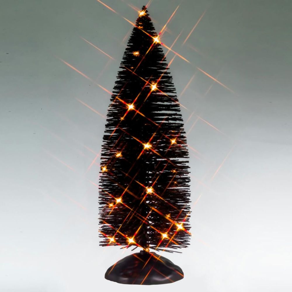 Spooky Town - Black Bristle Tree Orange Lights