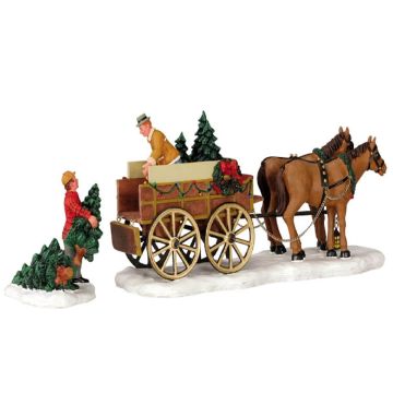 Lemax - Christmas Tree Wagon - Set van 2 - Nu Voorverkoop