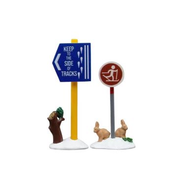 Lemax - Cross Country Ski Sign - Set van 2