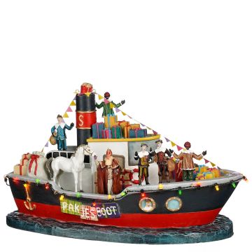 Luville - Pakjesboot met Sinterklaas, Pieten en cadeautjes in miniatuur