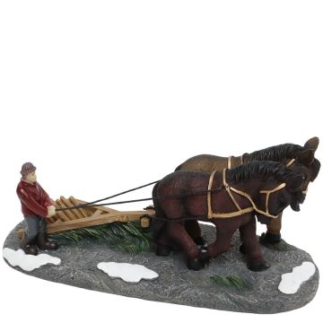 Santaville - Farmer with Workhorses and Harrow