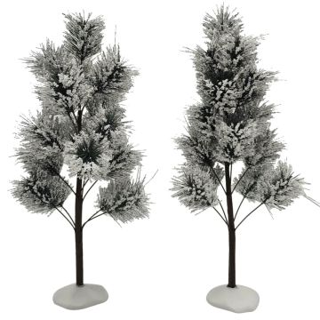 Santaville - Pine Trees with Snow 32 cm - Set van 2