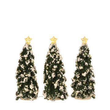  Luville - Snowy Conifer with Lights - Set van 3