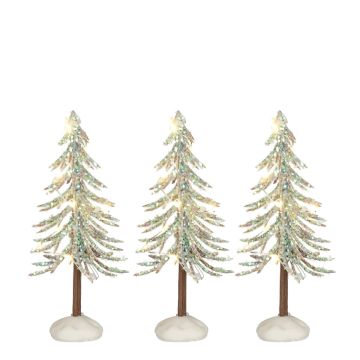 Luville - Snowy Tree White Lighted - Set of 3