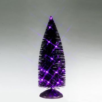 Spooky Town - Black Bristle Tree With Purple Lights