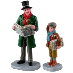 Lemax - Merry Newsboy - Set van 2 