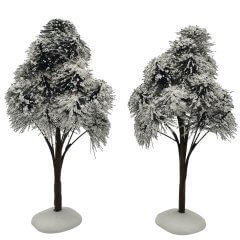 Santaville - Pine Trees with Snow 25cm - Set van 2