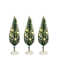 Luville - Snowy Conifer Lighted - Set of 3