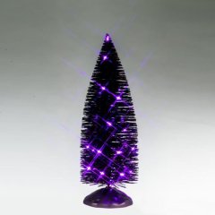 Spooky Town - Black Bristle Tree With Purple Lights - Nu Voorverkoop